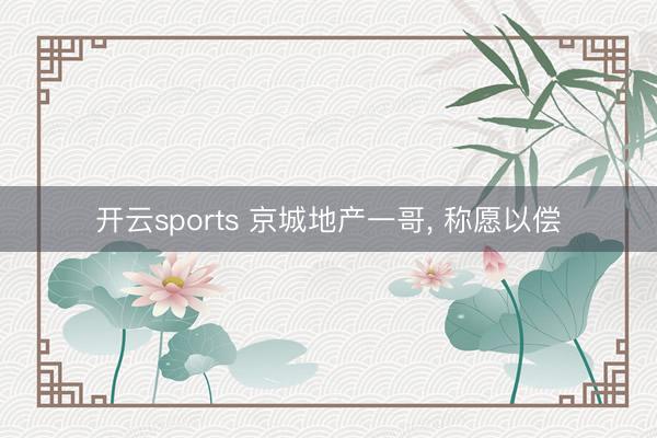 开云sports 京城地产一哥, 称愿以偿